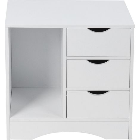 Comodino in MDF 3 Cassetti – Robusto Design Classico, Capacità 50kg – Legno – Ideale per Camera da Letto, Soggiorno e Ufficio (1/5)
