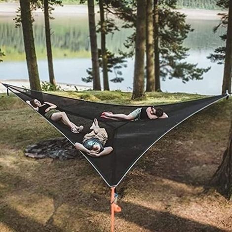 XEPHO Hamac Triangulaire pour Plusieurs Personnes - Hamac Portable - pour Plusieurs Personnes - Extra Large(Size : 280x280x280CM) (1/5)