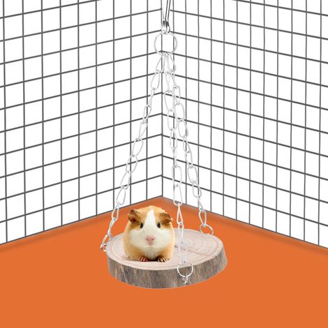 Hamac suspendu en bois pour petits animaux de compagnie, jouet sans danger pour hamsters, oiseaux et perroquets. (1/5)