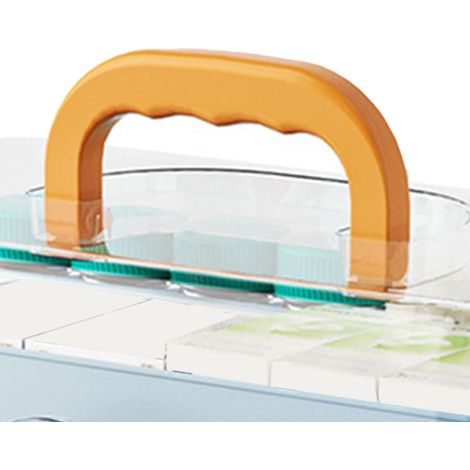 Trousse de premiers secours portable d'extérieur à plusieurs niveaux et grande capacité pour une utilisation à domicile, boîte de rangement médicale, boîte de rangement en plastique, Yuanfeng Bleu. (1/5)