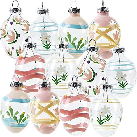 Oeuf De Pâques En Verre - Décoration Pour Arbre De Printemps Et Intérieur Extérieur - Lot De 12 (1/5)