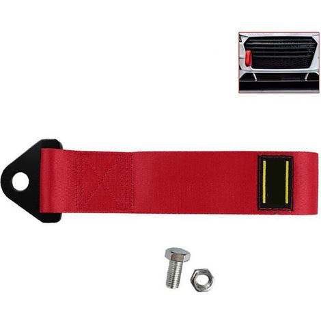 Remorque de voiture modifiée OMP avec câble de remorquage de course, sangle de remorquage pour pare-chocs avant et arrière, garniture en nylon, rouge universel (pas d'échantillon disponible, en cours (1/5)