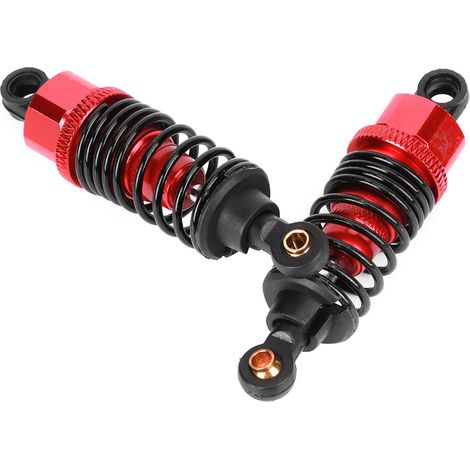 Amortisseurs métalliques 2 pièces 60mm rouge 1/10 pour modèles RC HSP, pièces de rechange et accessoires voiture télécommandée. (1/5)