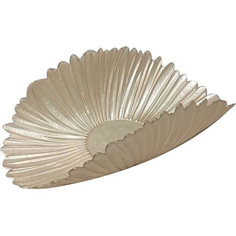 Coupe Décorative en Verre Corbeille à Fruits Design Beige Vanille 43 x 10 x 25 cm - PANGIVO