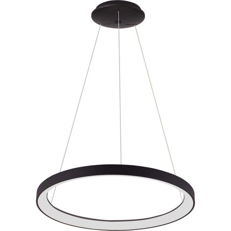 Suspension anneau LED noir 60W dimmable Vico Italux (1/2)