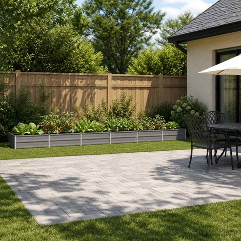 vidaXL Cama de Jardín Elevada Gris 480 x 80 x 24 cm (1/5)