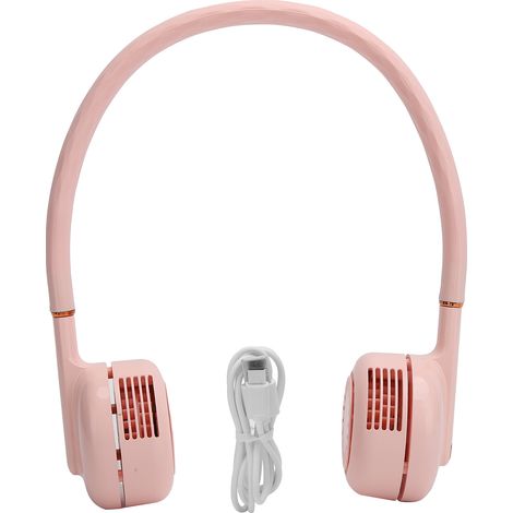 Ventilateur de cou portable sans pales, silencieux et rechargeable pour intérieur, extérieur, sport (Rose) (1/5)