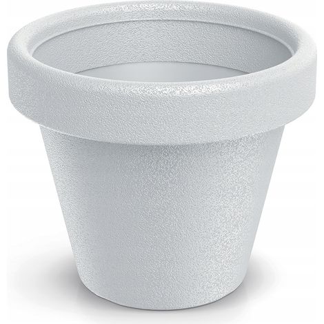 Vaso da fiori in plastica con coperchio rotondo, bianco, 39 cm Originale