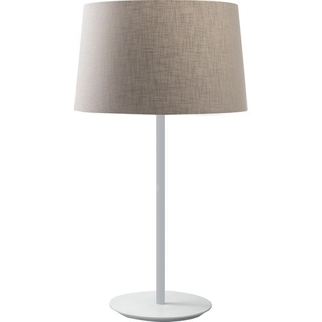VIVIEN Lampada da Tavolo Bianca con Paralume Conico Tortora E27 IP20 - Illuminazione d'Interni in Metallo - Rossi Group (1/5)
