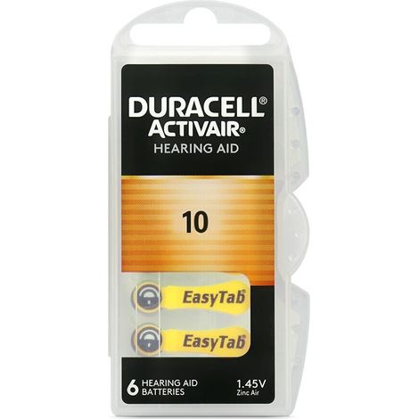batteria duracell a10 aria di zinco 1.40 6 pezzi (1/2)