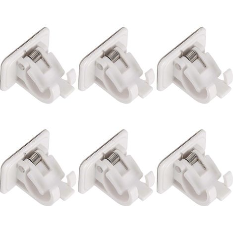 Support de tringle à rideaux mural avec fixation adhésive, sans perçage, pour tringle à rideaux de douche, rangement cuisine/garage. (1/5)