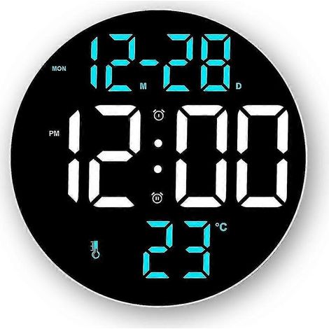 Horloge LED multifonctionnelle de 23 cm (9 pouces), idéale pour le salon ou comme horloge de chevet. (1/5)