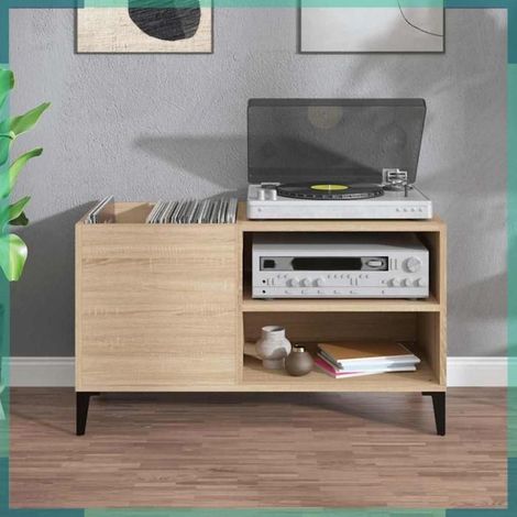 831952 Armoire à disques chêne sonoma 84,5x38x48 cm bois d'ingénierie (1/5)