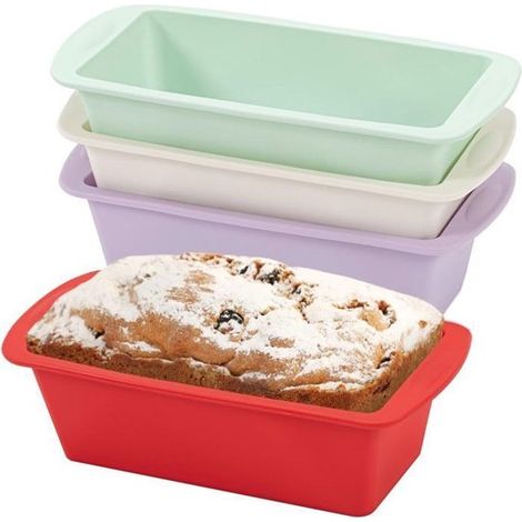 Juego de cuatro moldes para pasteles: molde rectangular antiadherente para pasteles，19 x 8 x 5,5 cm，accesorios para freidora de aire (1/5)