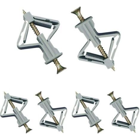 QORVA-50 Pièces Chevilles pour Plaque de Plâtre, Chevilles avec Vis pour Plaques de Plâtre, Fixations Murales en Plâtre et Creuses