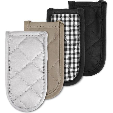 Lot de 4 protège poignées de poêle dimensions 15 x 7,6 cm en coton résistants à la chaleur et antidérapants pour cuisine couleurs assorties (1/5)