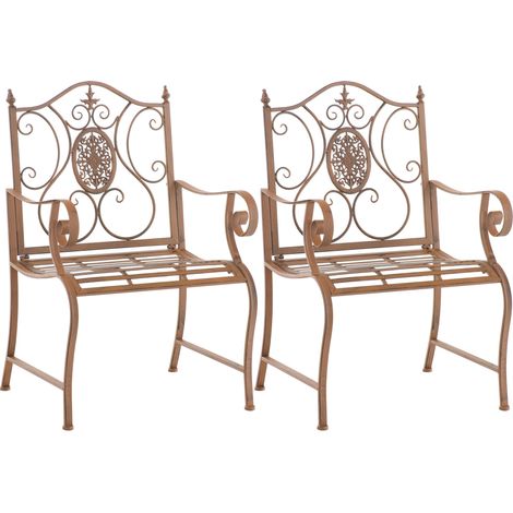 Set de 2 sillas de jardín Punjab Marrón antiguo (1/5)