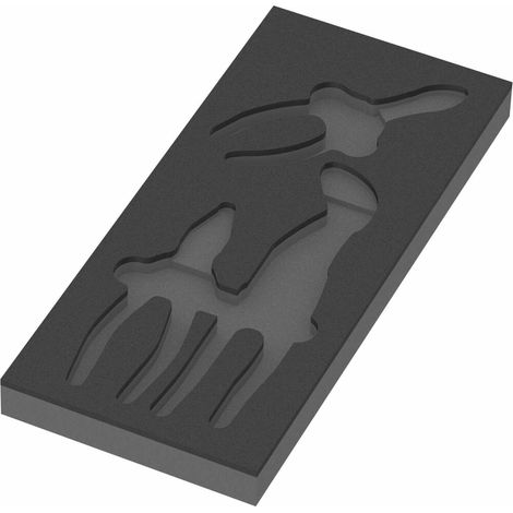 Wera 9880 Schaumstoffeinlage für KNIPEX Zangen Set 1, leer - schwarz/grau, für Tool Rebel Werkstattwagen (05137380001) (1/4)