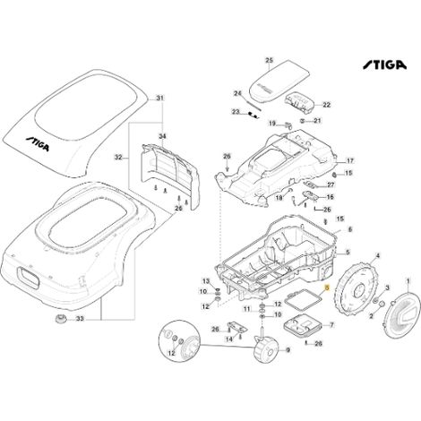 Guarnizione coperchio batteria robot modelli A1000 ORIGINALE STIGA 122280002/0