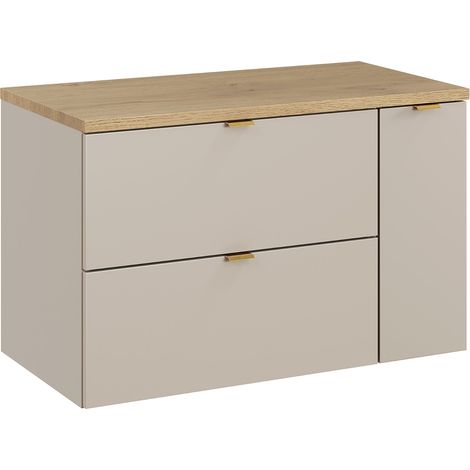 Waschtischunterschrank 80.6cm Azel mit 3 Schubladen, Kaschmir