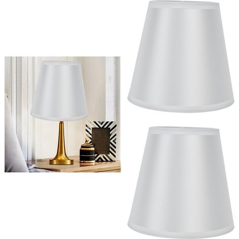 Lampenschirm aus Stoff, europäischer minimalistischer Stil, zweiteiliger Klemmlampenschirm, geeignet für Kerzenlampen mit E14-Schraubsockel, Stehlampen, Tischlampen, Pendelleuchten, Wandleuchten, PT10 (1/5)