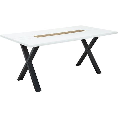 Esstisch mit X-Gestell, 180x100cm, weiß, FALLON-55 (1/4)