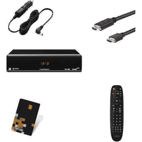 THOMSON THS 804 Décodeur TNT HD satellite TNTSAT+HDMI+ carte tntsat + allume cigare HD ME