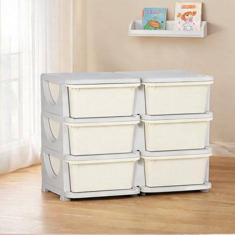 Commode enfant 6 tiroirs en PP chambre 75 x 37 x 56,5 cm (1/5)