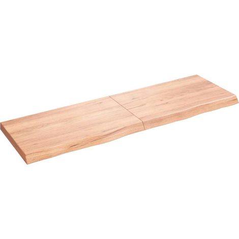 Tischplatte Hellbraun 160x50x(2-6)cm Massivholz Eiche Behandelt