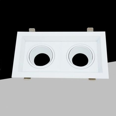 TRADE SHOP - Portafaretto Doppio Orientabile Incasso Bianco Per Lampadine Gu10 Gu5.3 P33-b2 - (1/3)