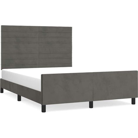 Maison Exclusive - Giroletto senza Materasso Grigio Scuro 140x200 cm Velluto (1/5)