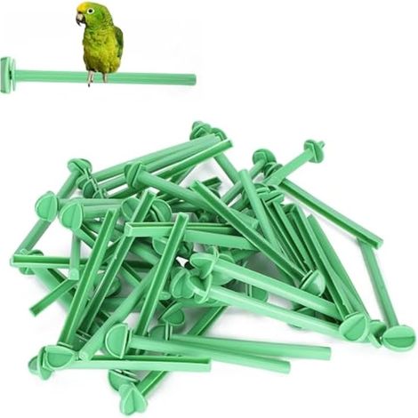Lot de 50 supports en plastique pour petites cages à oiseaux, perchoirs, accessoires pour cages à pinsons, canaris et perruches. (1/5)