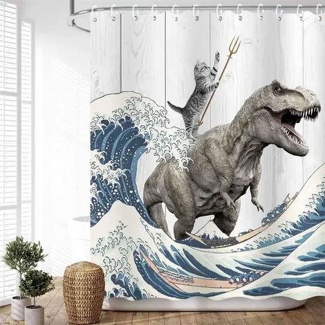 Filiyano-Rideaux de douche en tissu, ensemble de rideaux de salle de bain créatifs pour enfants, décoration de salle de bain, 240 x 180 cm - 94 x 70