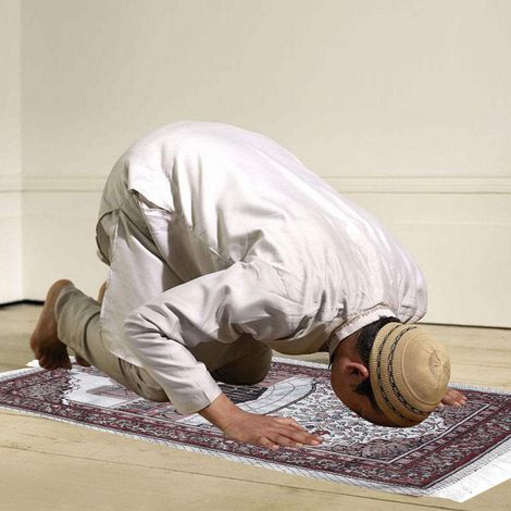 Couverture de prière portable, tapis de prière musulman Kahlil, tapis de prière en coton pour plafond, décoration de chambre à coucher (1/5)