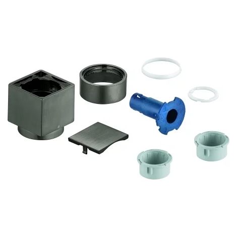 GROHE Mando de cierre Aquadimmer 49092, cuadrado, para sets de montaje final de termostato, incluye tapa, hard graphite cepillado, 49092AL0