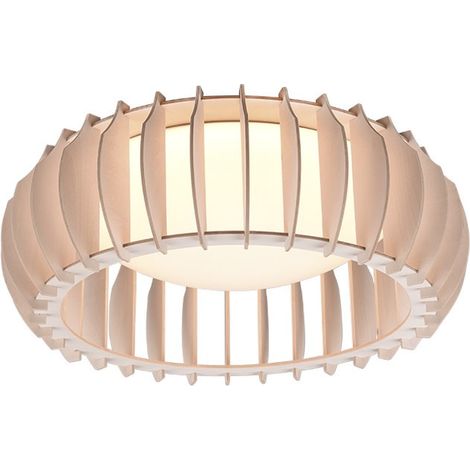 Plafonnier Bois Naturel Led Dimmer Monte Ø40 cm Trio Lighting (1/5)