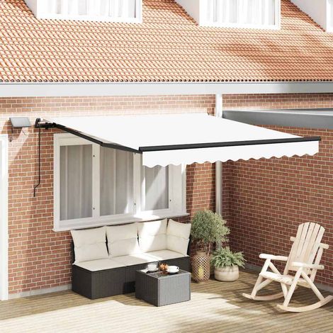 vidaXL  Retractable Awning  White 300 x 250 cm Fabric and Aluminium (1/5)