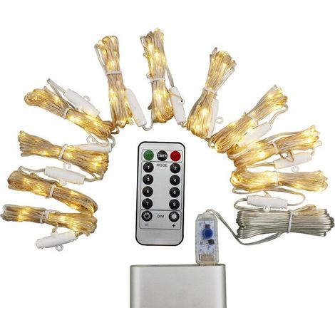 Christmas Installation 3m x 3m, Multi-Color Curtain, 300 LED, USB, 8 Different Lighting Modes, with Remote Control and Hook, Multi-Color