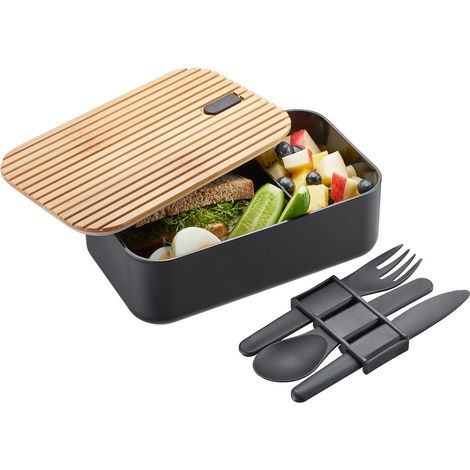 Lunch box ENVIRO 19.5x12x6.8cm 293g Nero Bambù Gefu