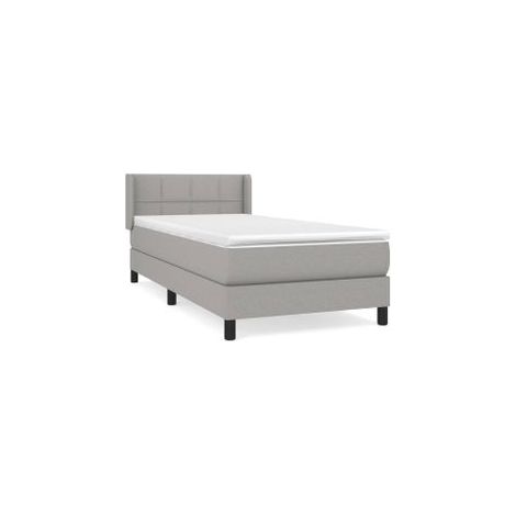 Sommier à lattes de lit avec matelas Gris clair 90x200 Tissu (1/5)