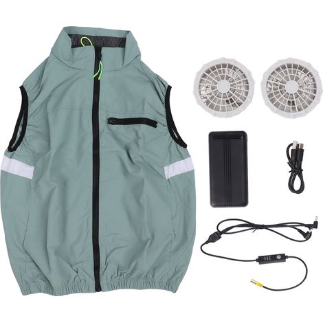 Ortviai Gilet de Refroidissement avec Ventilateurs 3 Vitesses, Léger et Respirant pour Travaux Extérieurs – Taille L (1/5)