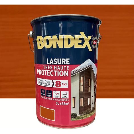 Lasure Très Haute Protection 8 ans BONDEX Polyuréthane Teck 6 L (1/2)