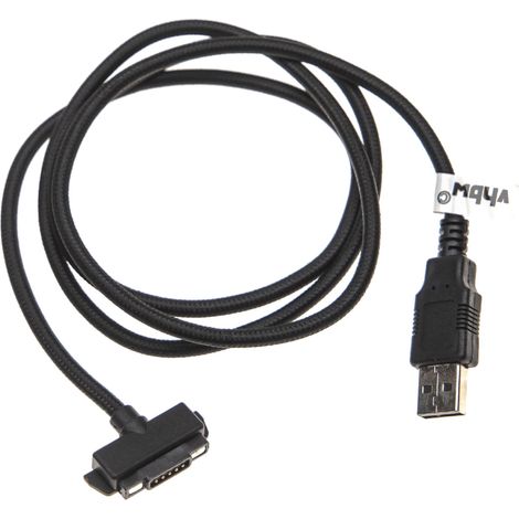 vhbw USB-Ladekabel kompatibel mit Sonim XP5700, XP5, XP6, XP6700, XP7, XP7700 Handy, Smartphone - 8,9 cm Schwarz, Magnetisch (1/2)