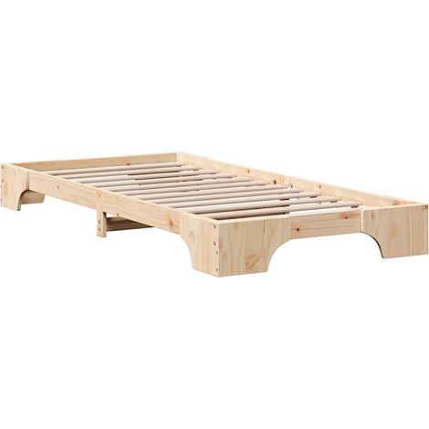 Lit simple,Lit adulte,Cadre de lit Pin massif 90 x 190 cm Bois massif en pin CFW6520616 (1/5)