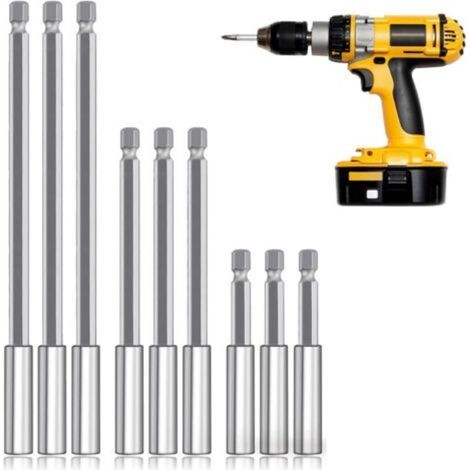 Portainserti magnetico da 9 pezzi – prolunghe da 60/100/150 mm per cacciaviti e trapani, asta di prolunga universale