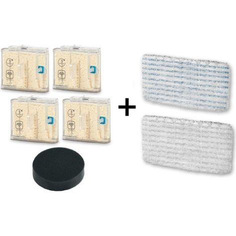 Lot de 4 cartouches anti-calcaire et de 2 lingettes