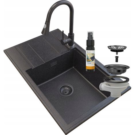 ÉVIER GRANIT LOUIS SIPHON BLACK BAT SNAKE GRANIT (1/5)