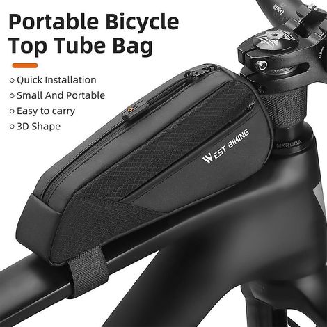 0,5-Liter-Fahrradtasche, Rahmentasche für das Vorderrohr, kompakte Größe, leichtgängiger Reißverschluss, Fahrradtasche