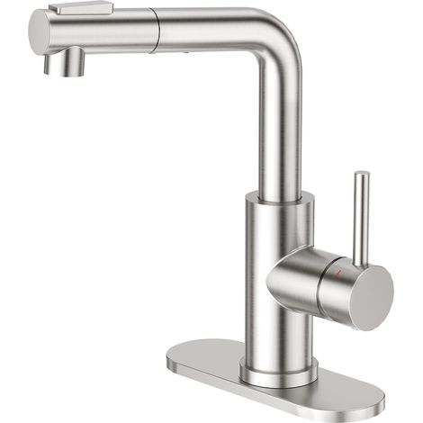 Robinet Cuisine avec Douchette Extractible, Robinet Évier avec 2 Modes de Jet, Robinet Pivotant à 120°, Mitigeur Monocommande Évier, Noir Mat (1/5)