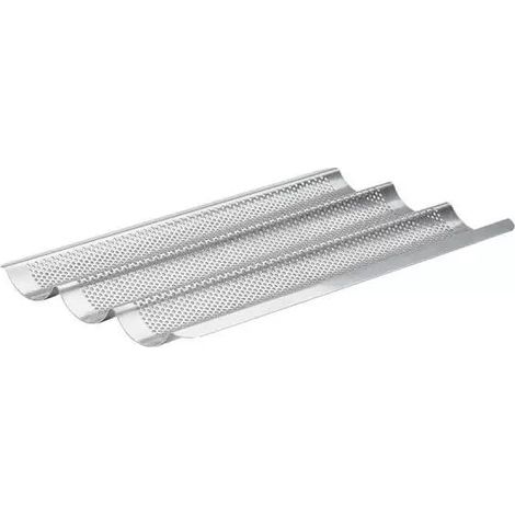 Plaque de cuisson perforée en inox pour 3 baguettes